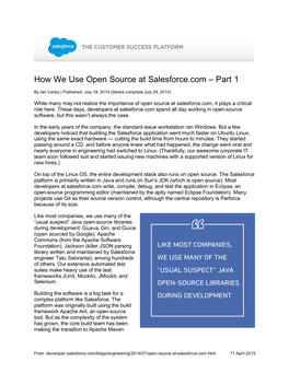 How We Use Open Source at Salesforce.Com – Part 1