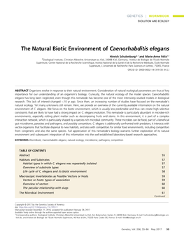 The Natural Biotic Environment of Caenorhabditis Elegans