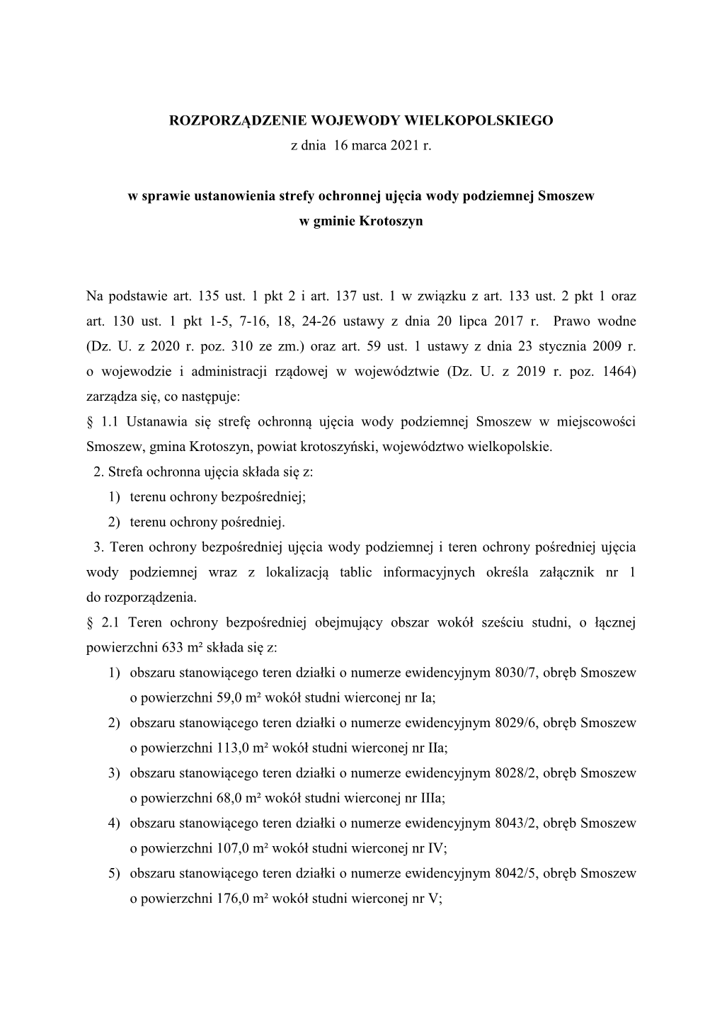 Rozporządzenie Z Dnia 16 Marca 2021 R. W Sprawie Ustanowienia