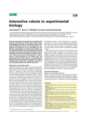 Interactive Robots in Experimental Biology