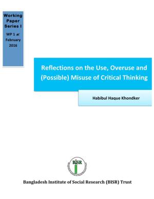 Misuse of Critical Thinking