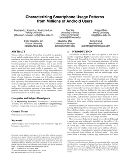 Characterizing Smartphone Usage Patterns from Millions of Android Users