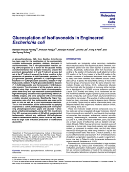 Glucosylation of Isoflavonoids in Engineered Escherichia Coli