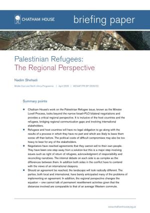 Palestinian Refugees: the Regional Perspective 2 E G a P