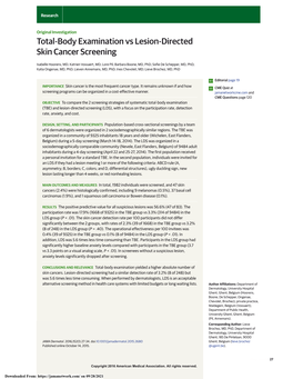 Total-Body Examination Vs Lesion-Directed Skin Cancer Screening