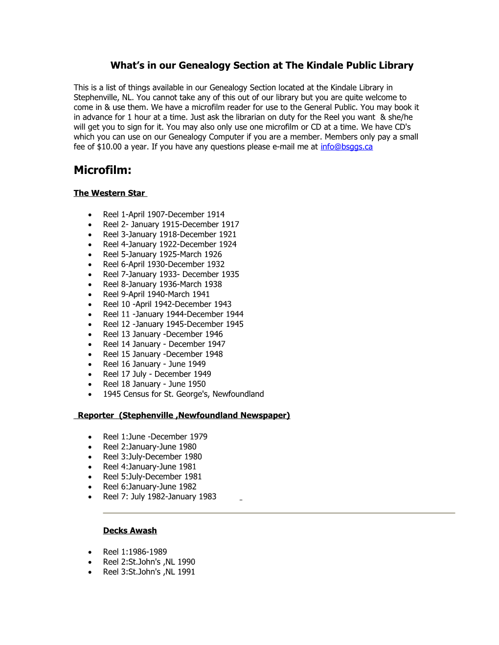 What’S In Our Genealogy Section At The Kindale Public Library