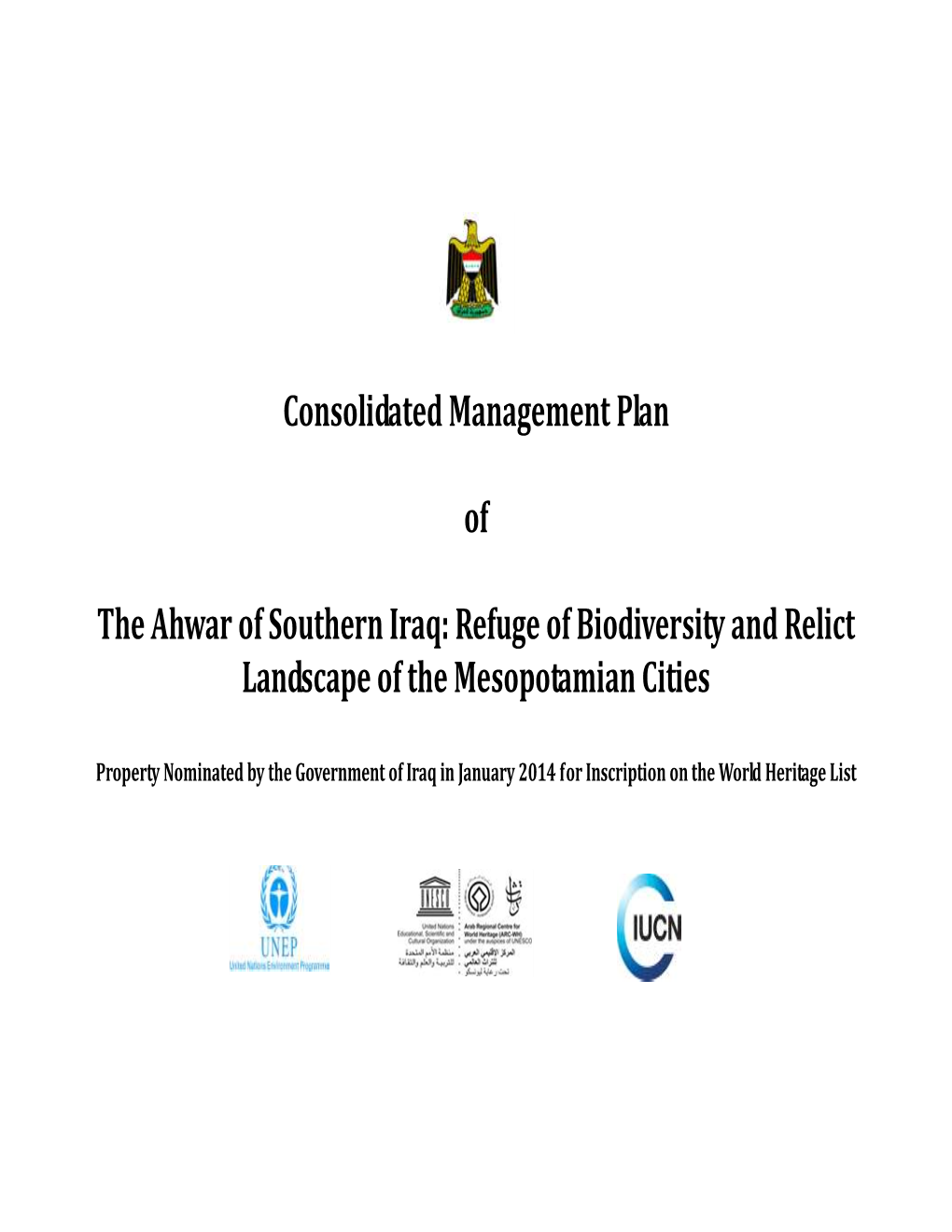 Consolidated Management Plan of the Ahwar of Southern Iraq