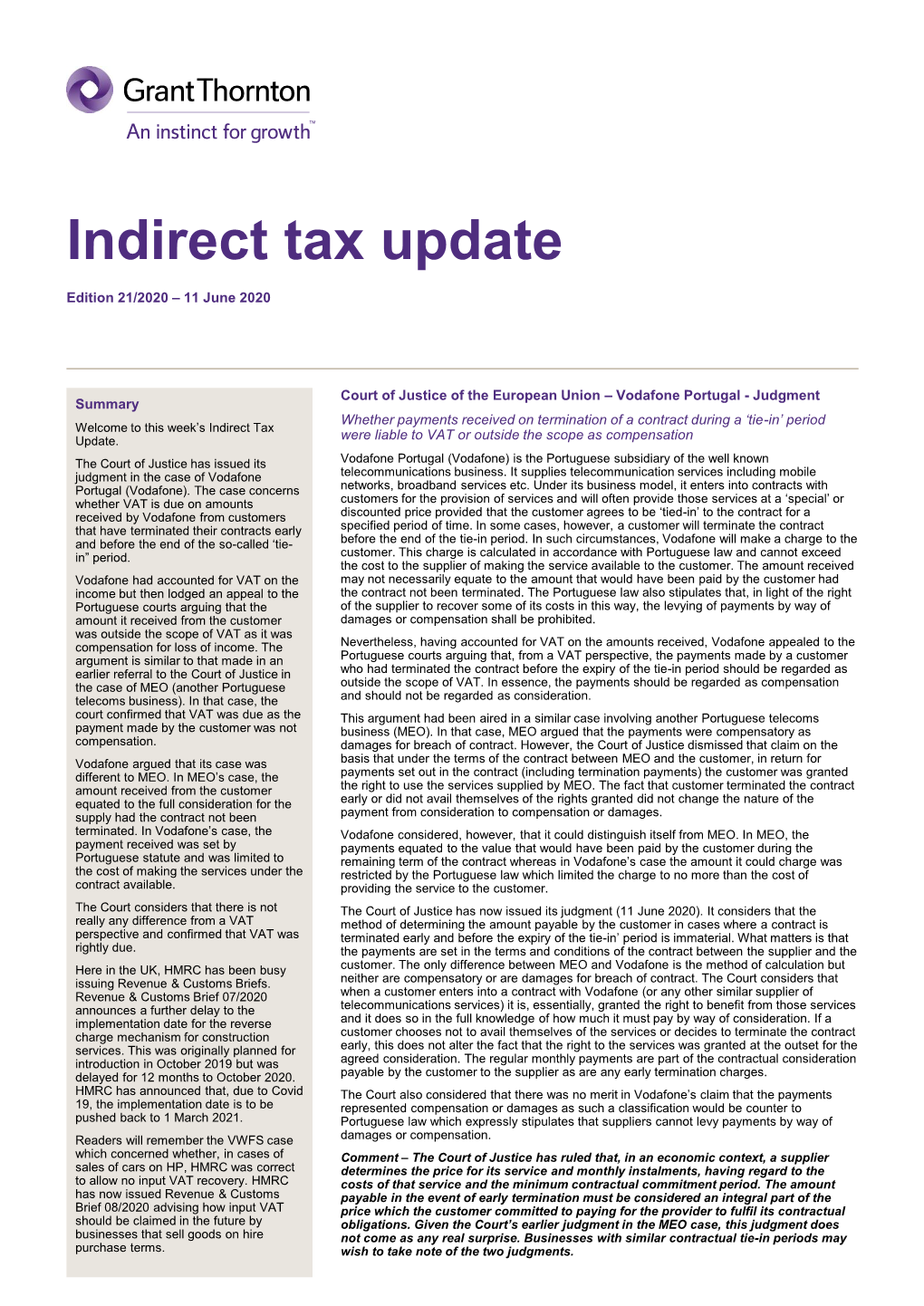 Indirect Tax Update