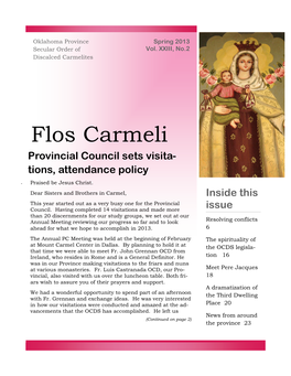 Flos Carmeli Provincial Council Sets Visita