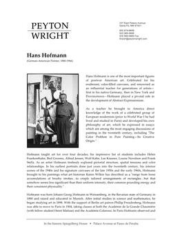 Hans Hofmann (German-American Painter, 1880-1966)