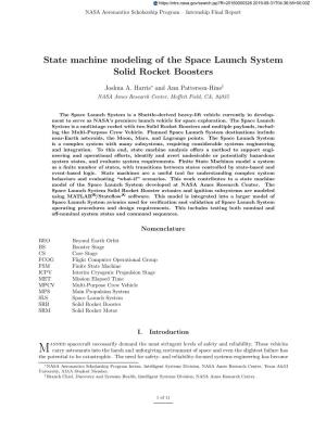 State Machine Modeling of the Space Launch System Solid Rocket Boosters