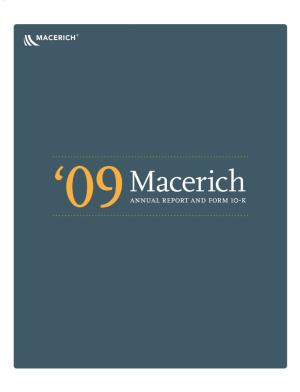 THE MACERICH COMPANY (Exact Name of Registrant As Specified in Its Charter) MARYLAND 95-4448705 (State Or Other Jurisdiction (I.R.S