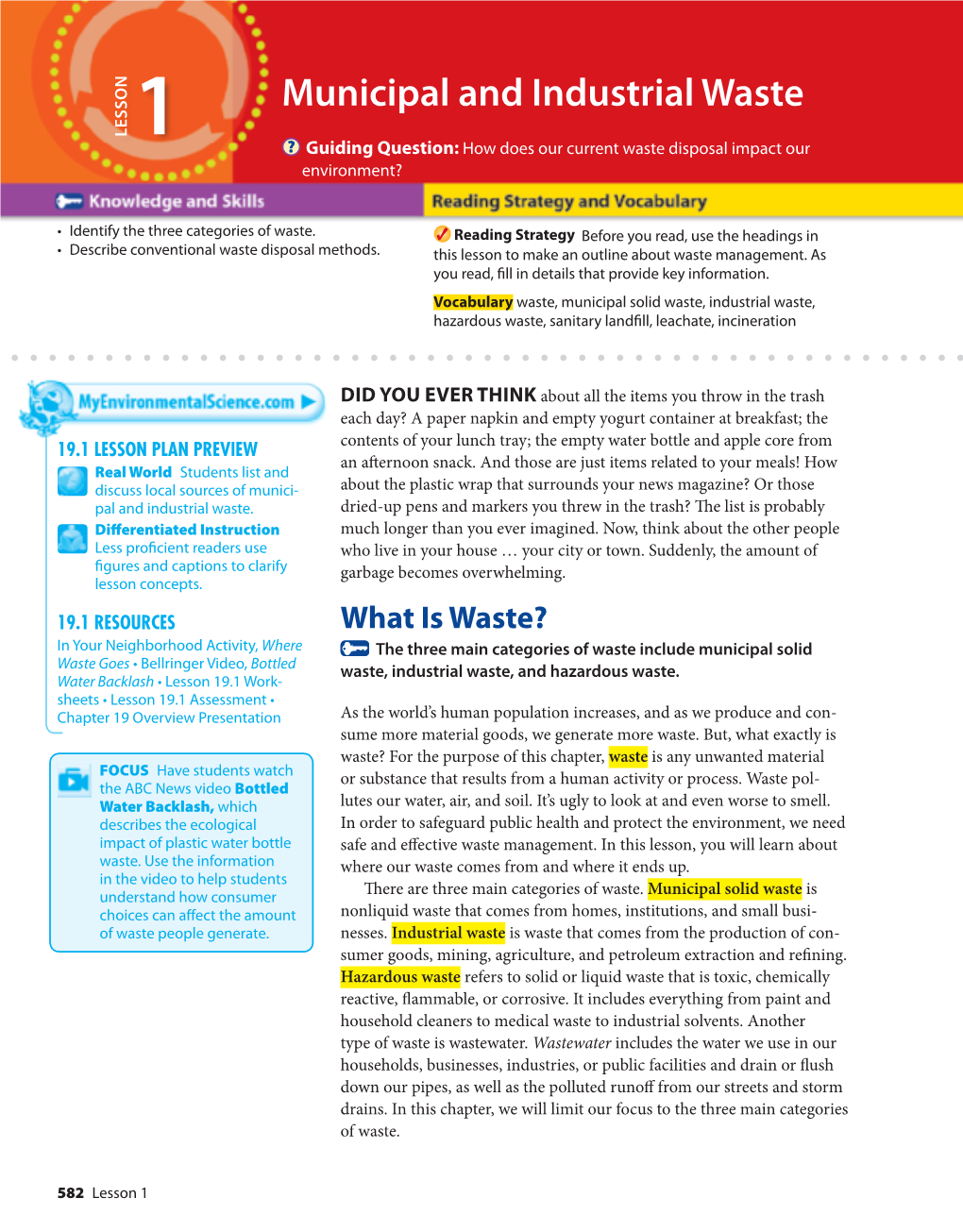 Municipal and Industrial Waste