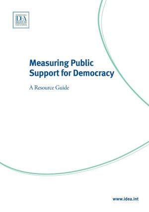 Measuring Public Support for Democracy: a Resource Guide