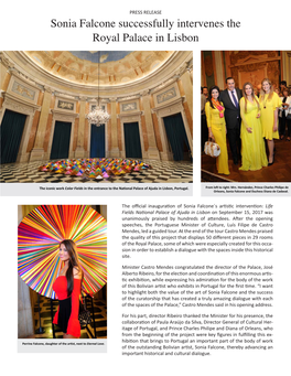 Sonia Falcone Successfully Intervenes the Royal Palace in Lisbon