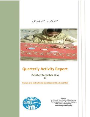 Quarterly Activity Report