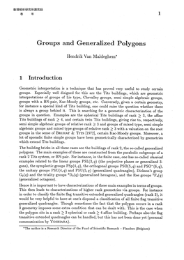 Groups and Generalized Polyg.Ons