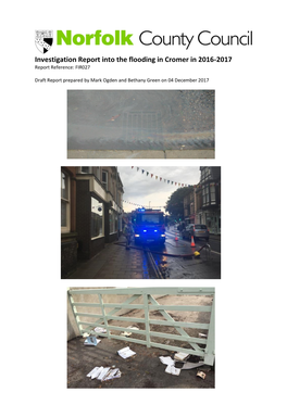 Investigation Report Into the Flooding in Cromer in 2016-2017 Report Reference: FIR027