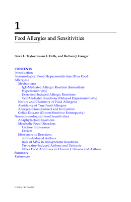 Chapter 1: Food Allergies and Sensitivities