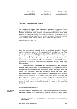 The Covered Bond Market1