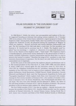 Polar Explorers in "The Explorers' Club" Polarnicy W „Explorers' Club"