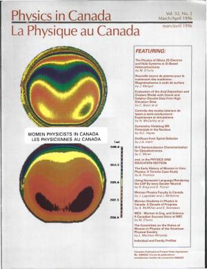 Physics in Canada La Physique Au Canada