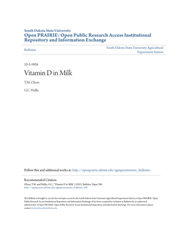 Vitamin D in Milk T.M