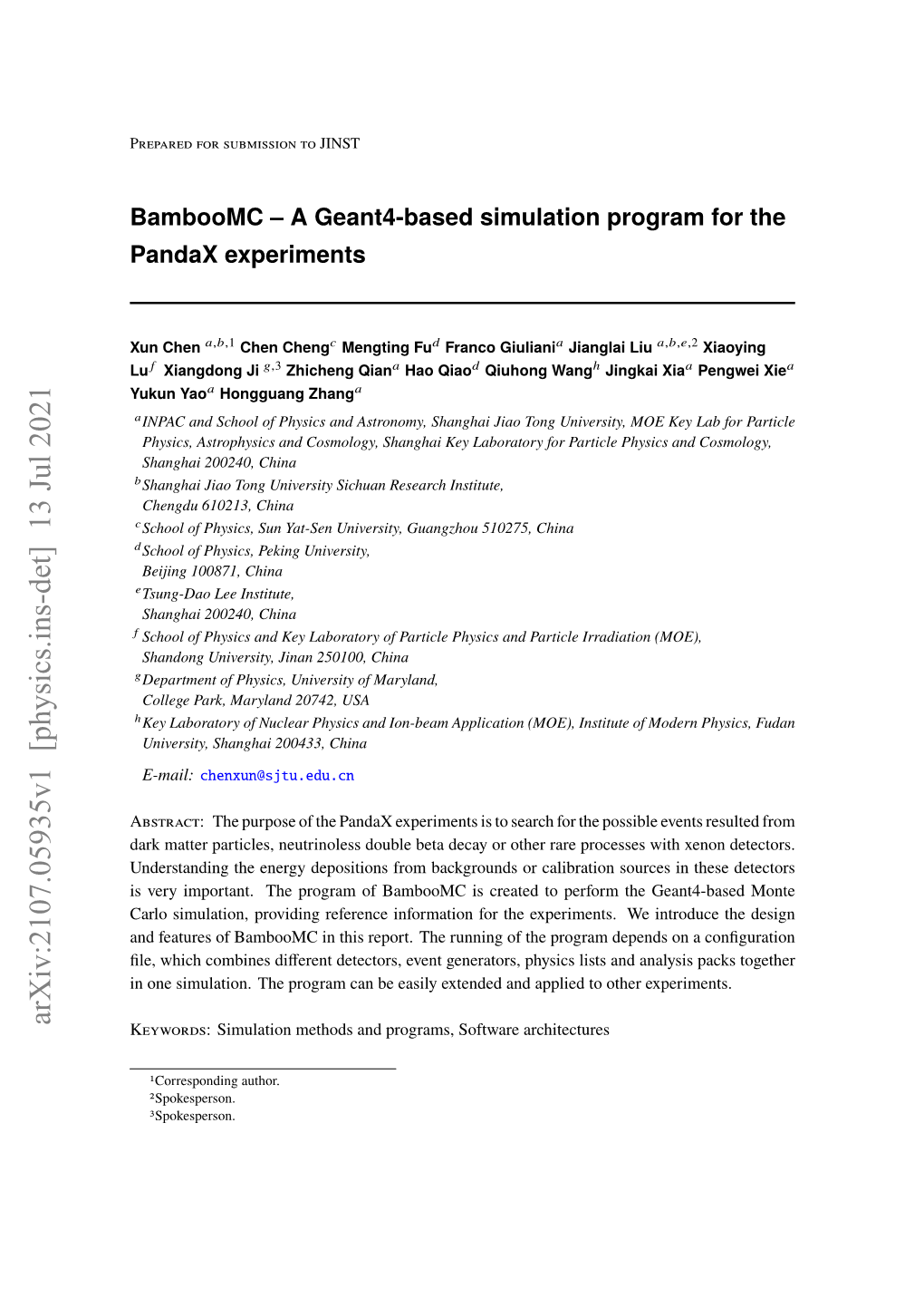Bamboomc--A Geant4-Based Simulation Program for the Pandax Experiments