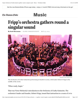Fripp's Orchestra of Crafty Guitarists Gathers Round a Singular Sound