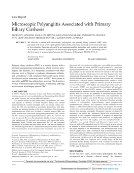 Microscopic Polyangiitis Associated with Primary Biliary Cirrhosis