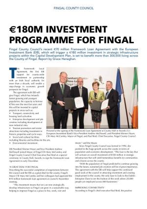 €180M Investment Programme for Fingal