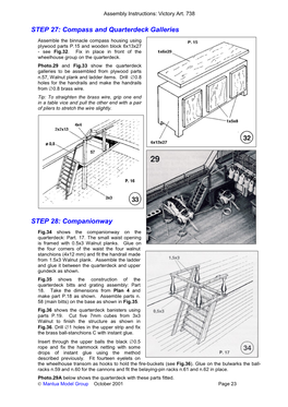 STEP 27: Compass and Quarterdeck Galleries STEP 28: Companionway