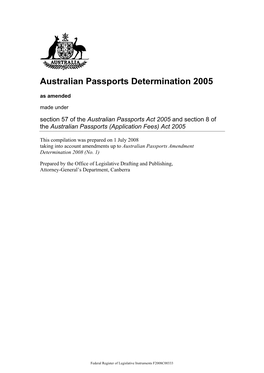 Australian Passports Determination 2005