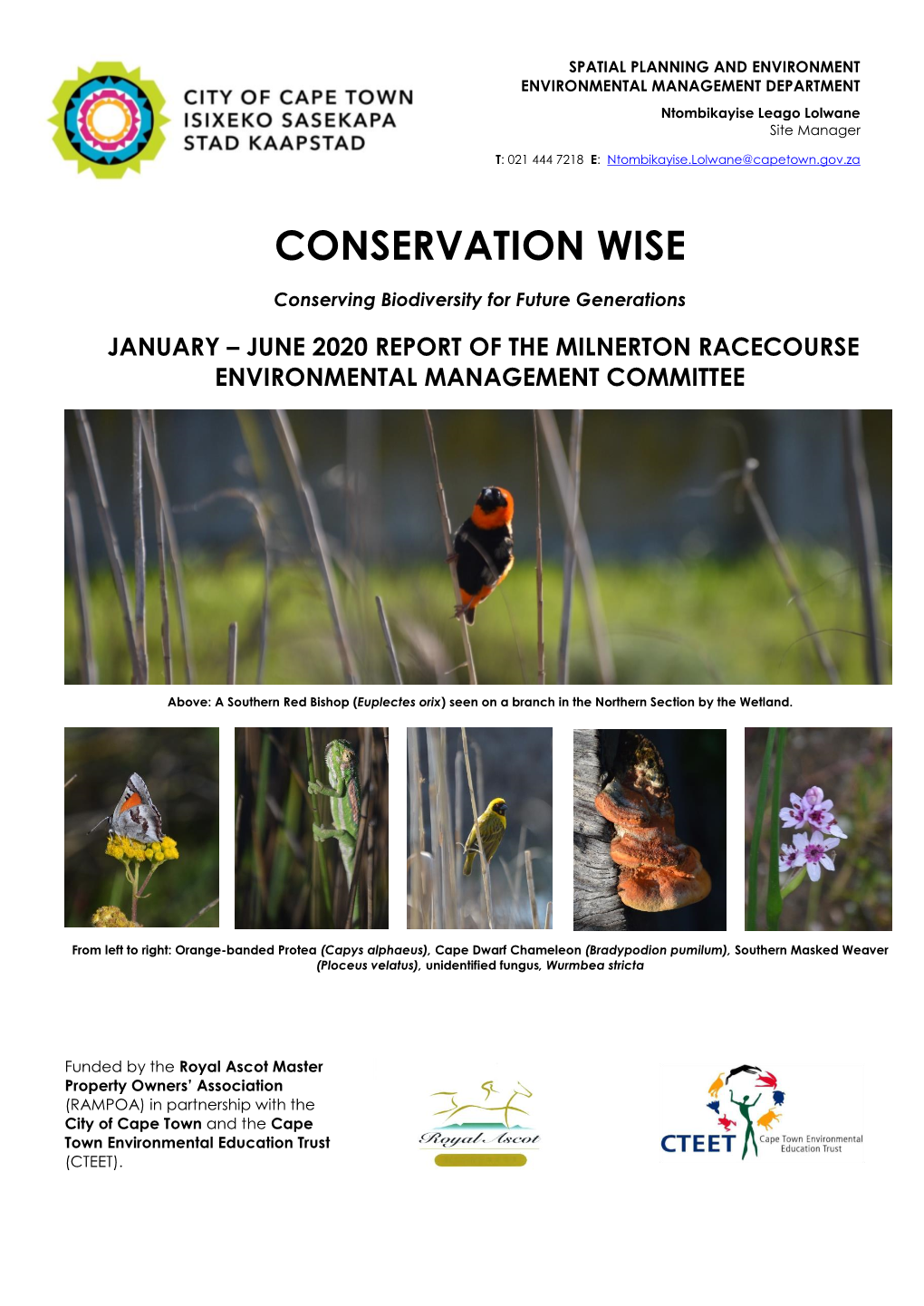 Conservation Wise Report Milnerton Racecourse January – June 2020