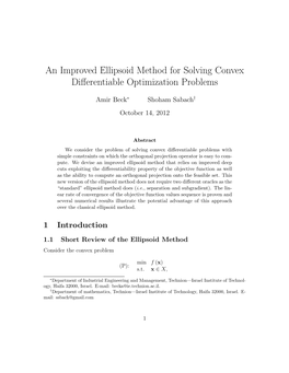 An Improved Ellipsoid Method for Solving Convex Diﬀerentiable Optimization Problems