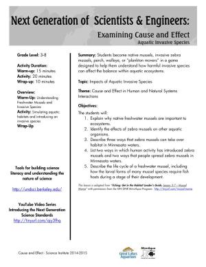 Mussel Mania – Cause and Effect Lesson Plan