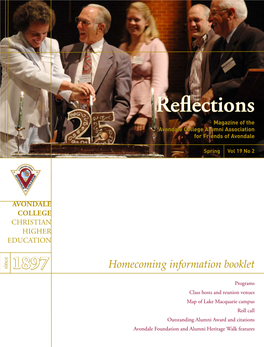 Reflections Magazine of the Avondale College Alumni Association for Friends of Avondale