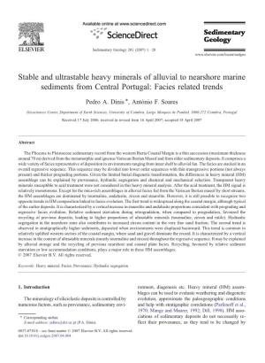 Stable and Ultrastable Heavy Minerals of Alluvial to Nearshore Marine Sediments from Central Portugal: Facies Related Trends ⁎ Pedro A