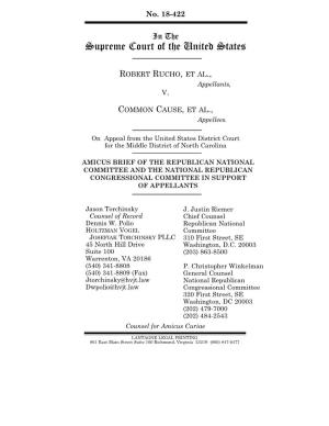 Amicus Brief of the Republican National Committee and the National Republican Congressional Committee in Support of Appellants