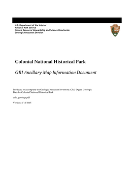 Geologic Resources Inventory Ancillary Map Information Document for Colonial National Historical Park