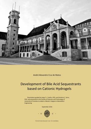 Development of Bile Acid Sequestrants Based on Cationic Hydrogels