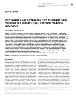 Styrylpyrone-Class Compounds from Medicinal Fungi Phellinus and Inonotus Spp., and Their Medicinal Importance
