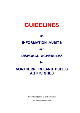 Guidelines on Information Audits and Disposal Schedules for Northern Ireland Public Authorities