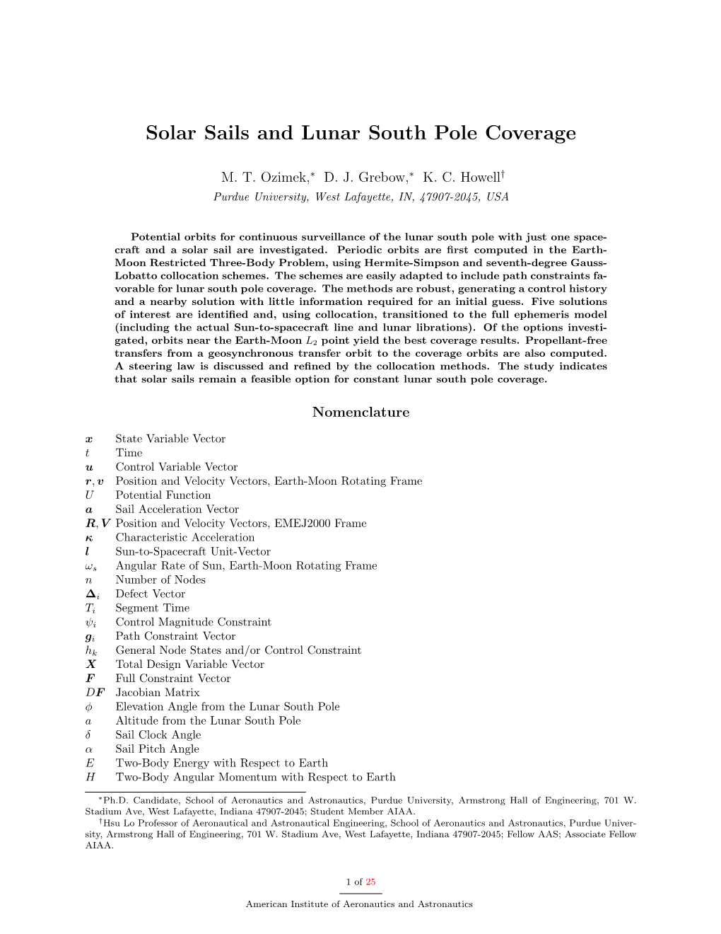 Solar Sails and Lunar South Pole Coverage