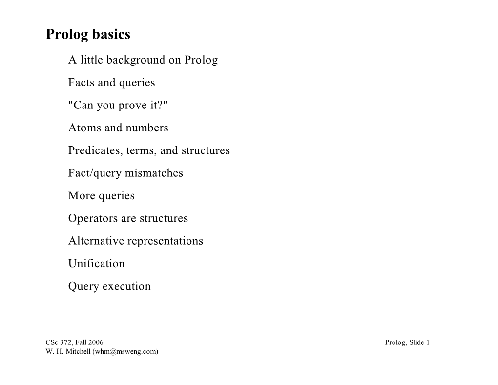 Prolog Basics