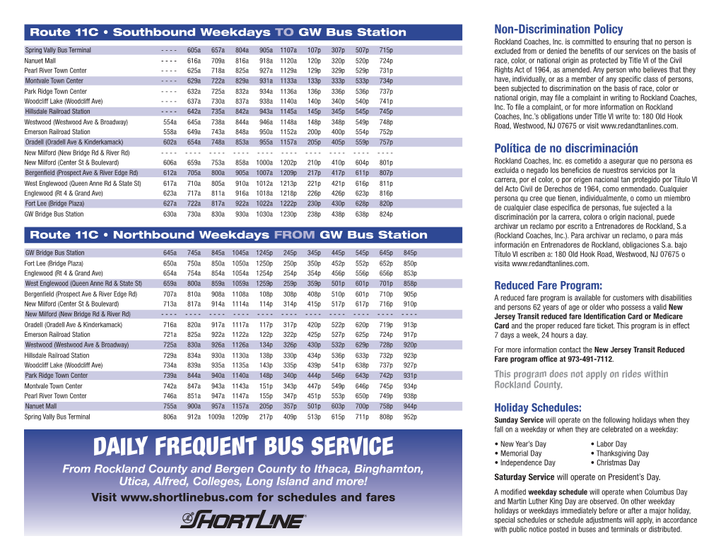 Daily Frequent Bus Service