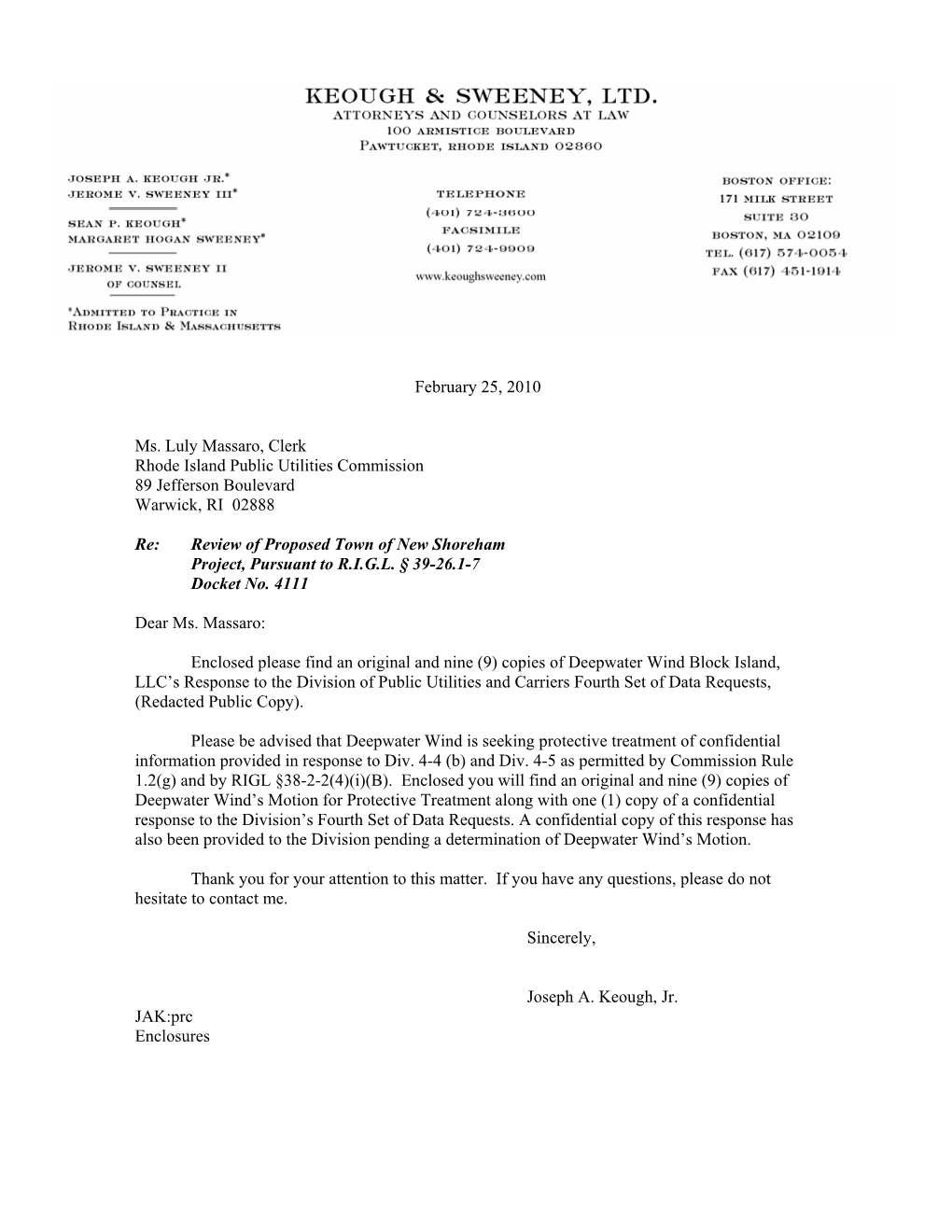 Deepwater Wind Block Island, LLC’S Response to the Division of Public Utilities and Carriers Fourth Set of Data Requests, (Redacted Public Copy)