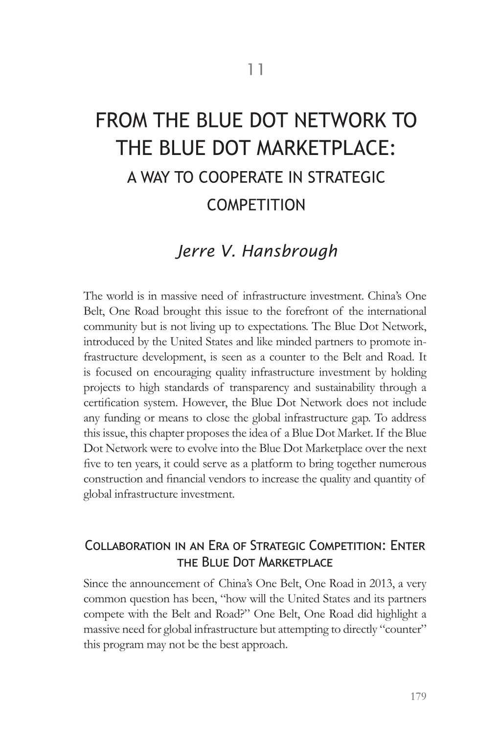 From the Blue Dot Network to the Blue Dot Marketplace: a Way to Cooperate in Strategic Competition