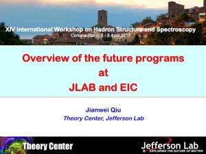 Overview of the Future Programs at JLAB and EIC