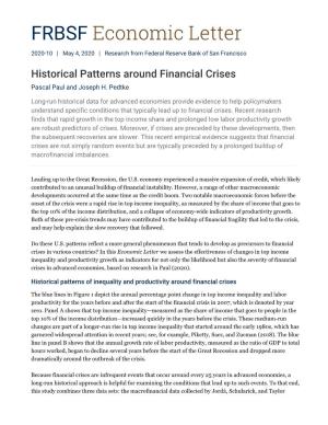 Historical Patterns Around Financial Crises Pascal Paul and Joseph H